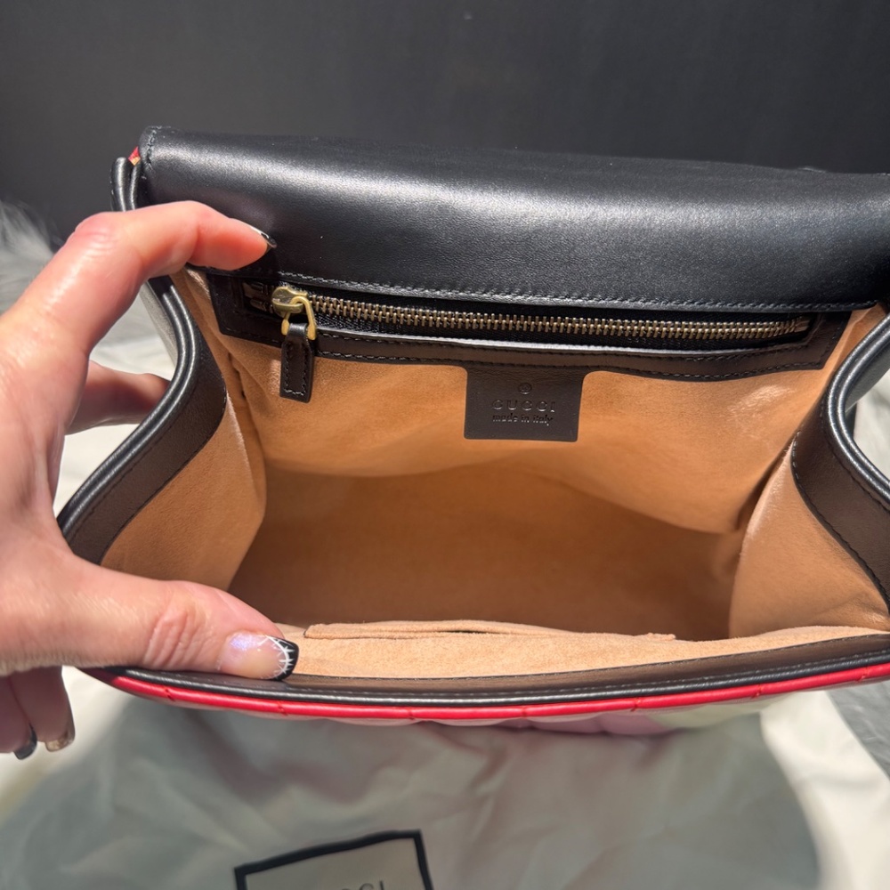 Gucci Queen Margaret Backpack Sac A Dos Multicolor & Bamboo handle~EUC - Picture 10 of 11